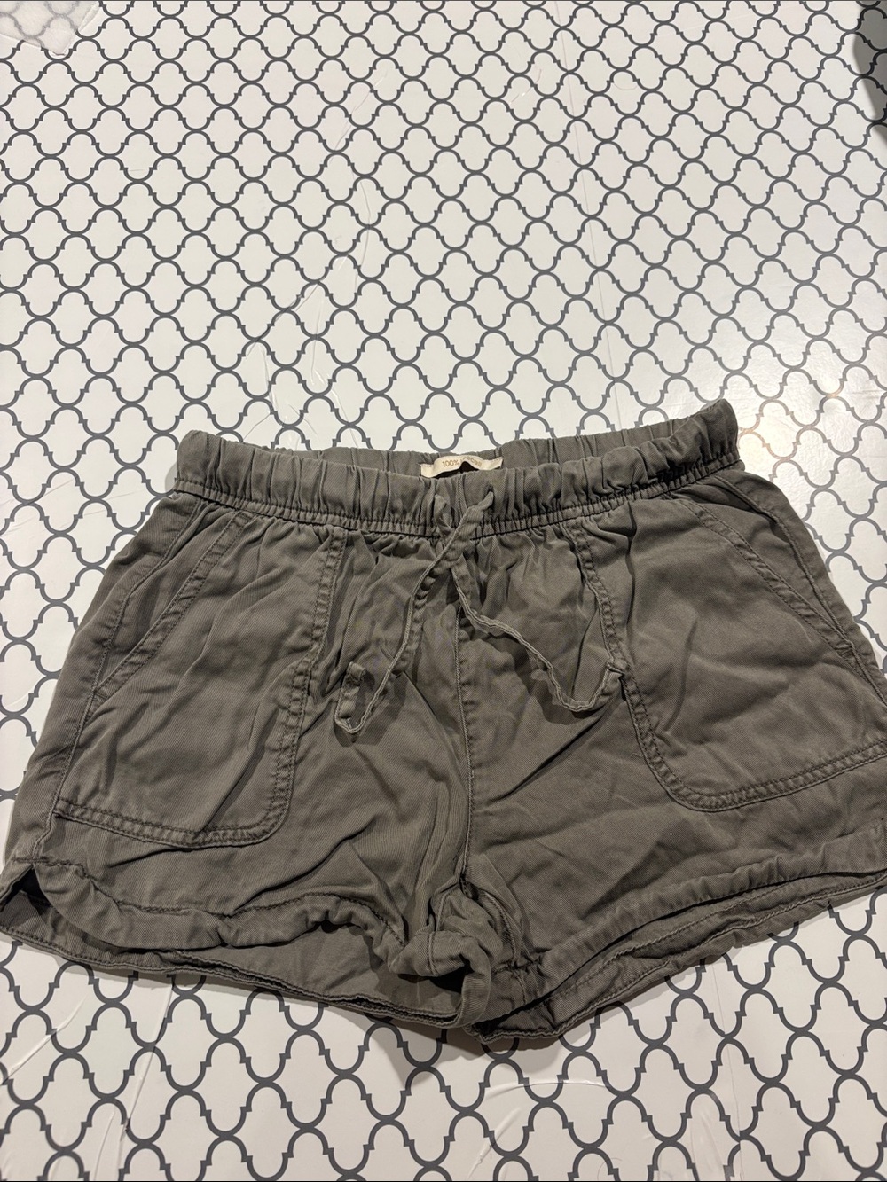 Cynthia Rowley Olive Drawcord Utility Shorts
